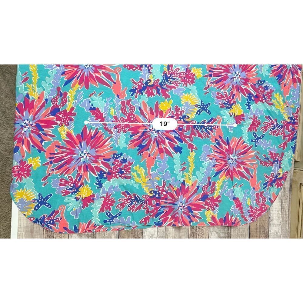 Lilly Pulitzer Stefani Dress Trippin & Sippin Beach Coverup Aqua Pink Cruisewear - Picture 8 of 12